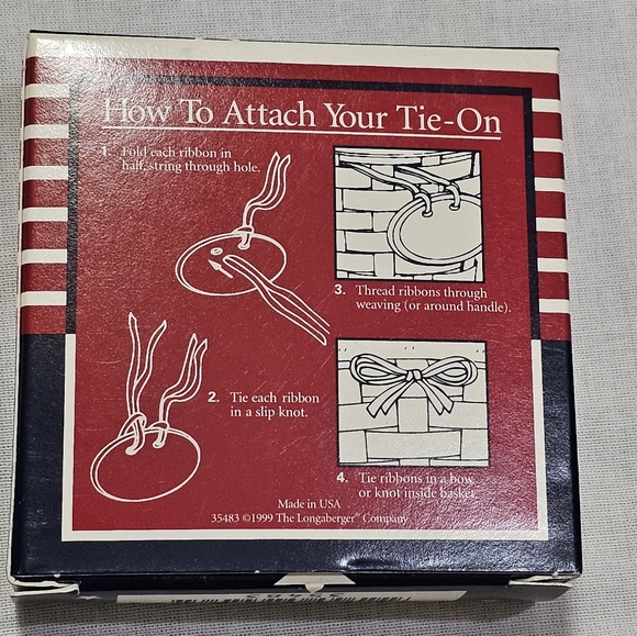 Longaberger Basket Tie-On #35483 - 'All American' - 1999 - Picture 6 of 8